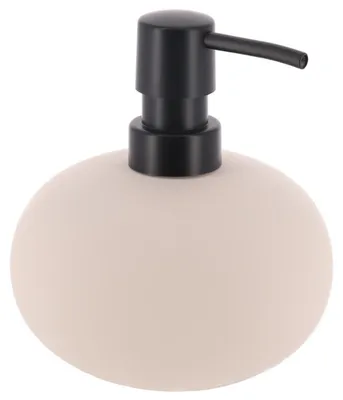 Image de TENDANCE | Flacon pompe - Flacon distributeur - beige - 425 ml - Grès - Distributeur de lotion - Salle de bains - Décoratif