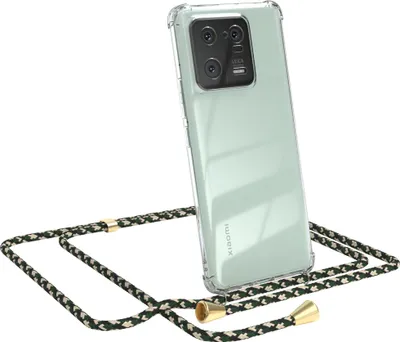 Produktbild von EAZY CASE Handykette kompatibel mit Xiaomi 13 Pro, Handyhülle mit Umhängeband, Handykordel, Schutzhülle Clear, Band in Grün