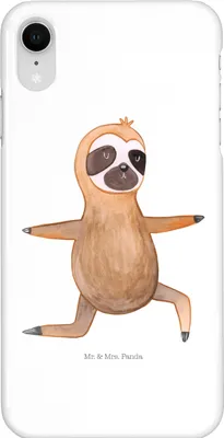 Produktbild von Mr. & Mrs. Panda Iphone XR Handyhülle Faultier Yoga - Weiß - Geschenk, Entspannung, Premium Kunststoff, Namaste, Handy Case