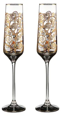 Produktbild von 2er Set Gustav Klimt Sektgläser Der Lebensbaum H. 26cm 200ml Goebel