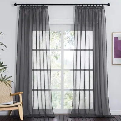 Zdjęcie produktu dla Zestaw 2 zasłon, kolor ciemnoszary, wymiary: 260 cm wysokości x 140 cm szerokości