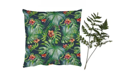 Produktbild von MuchoWow® Zierkissen Sofakissen Wohnzimmer Dekokissen 60x60 cm Monstera - Dschungel - Blätter - Sitzfläche - Foto Polster