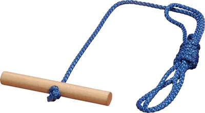 Image de Longe de luge bleue avec poignée en bois 120cm corde de luge corde de traction corde cordon