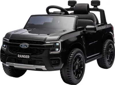Produktbild von Elektro-Kinderauto FORD Ranger 12V, Schwarz, Ledersitz, 2,4-GHz-Fernbedienung, Bluetooth-/USB-Eingang, Federung, 12-V-Batterie, Kunststoffräder, 2 x 30-W-Motoren, ORIGINAL-Lizenz