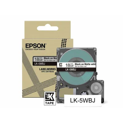 Produktbild von Epson LabelWorks LK-5WBJ - Schwarz auf matt Weiß - Rolle (1,8 cm x 8 m) 1 Kassette(n) Hängebox - Bandkassette - für LabelWorks LW-C410, LW-C610