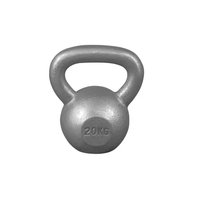 Produktbild von GORILLA SPORTS® Kettlebell - 20 kg Gewichte, Gusseisen, Bodenschonend, Silber - Kugelhantel, Schwunghantel, Kugelgewicht, Rundgewicht, Krafttraining