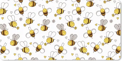 Produktbild von MuchoWow® Mauspad Mousepad Biene - Blumen - Herz - Muster 60x30 cm - Mousepads - Maus Mat - Pad - Mausunterlage - Nachhaltig