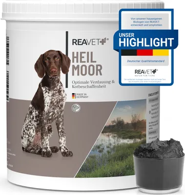 Produktbild von REAVET Heilmoor für Hunde 1,3kg - Verbessert die Kotbeschaffenheit, Optimale Verdauung, Immunsystem, Magen-Darm-Aktivität, Appetit Anregung I Natürliche Heilerde Moor für Hund