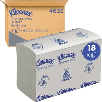 Immagine prodotto di Kleenex® 4633 Asciugamano piegato - zigzag, bianco, 24,1x19,1 cm, 2700 panni