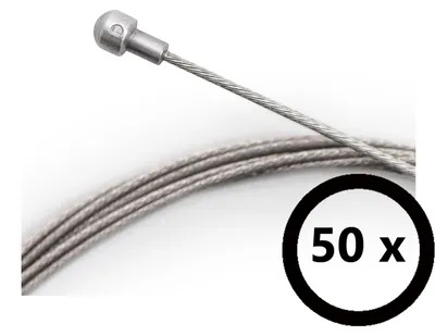 Image de Capgo, jeu de câbles de frein en acier inoxydable, Shimano, pour vélo de route, diamètre 1,5 mm, longueur 2000 mm, paquet de 50 pièces.