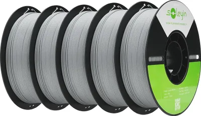 Obrázok produktu pre filament pre 3D tlačiarne, priemer 1,75 mm, ekologický materiál, sivý 5 kg