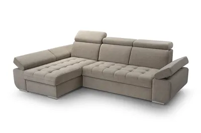 Produktbild von BEAUTYSOFA Ecksofa mit Schlaffunktion BIANCA, Ottomane Links, L-Form, Farbe: Beige (Vogue02)