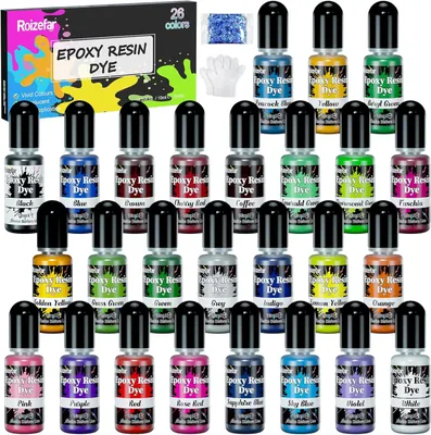 Obrázok produktu pre Pigment Epoxy 26 Farieb, koncentrované farbivo na epoxidovú živicu, 10 ml na fľašu, na výrobu šperkov