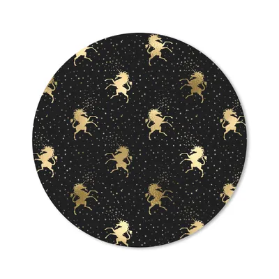 Produktbild von MuchoWow® Mauspad Mousepad Muster - Einhorn - Gold 40x40 cm - Mousepads - Maus Mat - Pad - Mausunterlage - Schreibtisch Accessoires