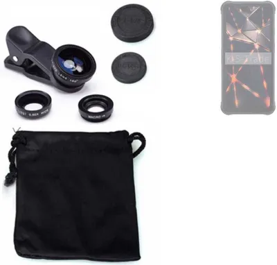Produktbild von K-S-Trade Smartphone Kamera Linsen Set Kompatibel mit Cubot KingKong 8 3in1 Clip-On Kamera Adapter Macro Weitwinkel FishEye Fischauge Objektiv Linse
