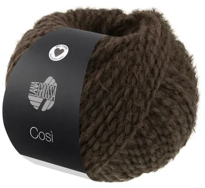 Produktbild von Lana Grossa COSÌ 50 g Flauschiges Merino-Dochtgarn mit Effektstruktur Farbe 017 - Dunkelbraun