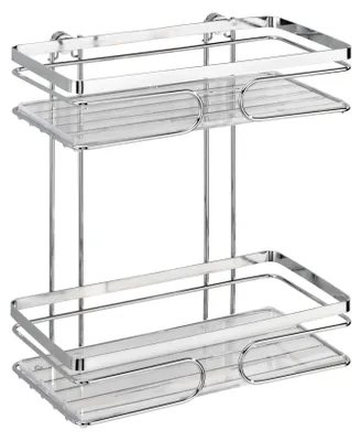 Immagine prodotto di WENKO mensola da parete Cestino doccia Premium Mensola da bagno appesa Mensole 2 livelli in acciaio inox