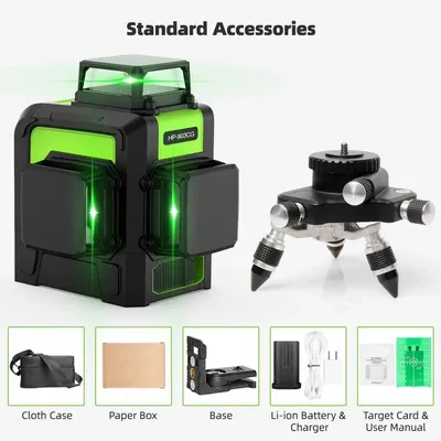 Productafbeelding van Kruislijnlaser - 3D Lijnlaser - Zelfnivellerend - Groene Laser - 360° Projectie