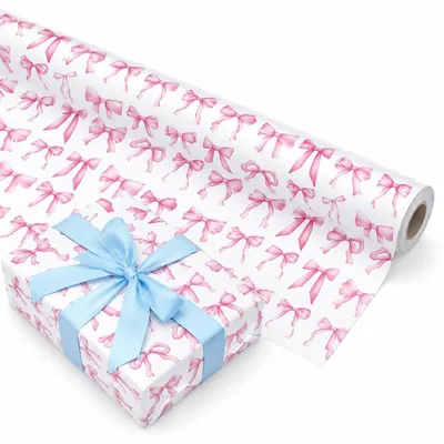 Produktbild von Omgoods – Rosa Geschenkpapier mit Streifenmuster, 43,2 cm x 10 m