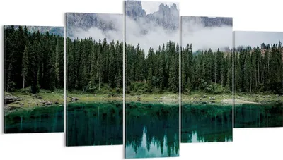 Produktbild von Bild auf Leinwand - Leinwandbild - 5 Teile - Landschaft Berge Wolken - 160x85cm - Wand Bild - Wanddeko - Wandbilder - Leinwanddruck - Bilder - Wanddekoration - Leinwand bilder - EA160x85-4671