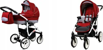 Produktbild von BabyLux® Largo | 2in1 Kinderwagen Set | Chili Silver | Kombikinderwagen | Kinderwagenset | Buggy