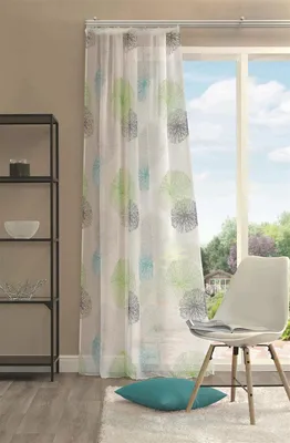 Produktbild von Home Wohnideen Zugbandschal Voile Bedruckt Seiten Und Abschluss Gesäumt 100% Polyester 245 x 140 cm Rawlins Grün