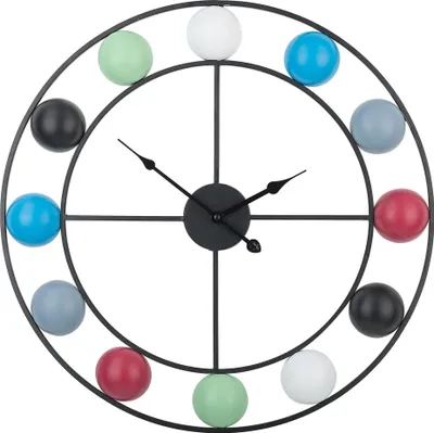 Produktbild von BELIANI Bunte Wanduhr ø 56 cm mit bunten Kugeln Rund Minimalistisch