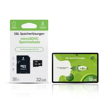 Produktbild von microSD Speicherkarte S&L für Samsung Galaxy Tab S7 FE - Speicherkapazität: 32 GB