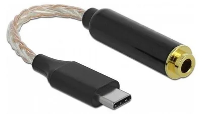 Produktbild von DeLOCK 66302, Schwarz, USB C, 0,125 m, Männlich, Weiblich, Polybag