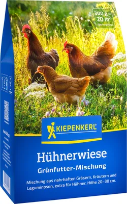 Produktbild von Futterwiese Kiepenkerl Hühnerwiese 0,3 kg für 20 m² Samenfestes Saatgut