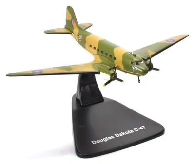Flugzeugmodell Dakota C-47, Maßstab 1:144, Metall