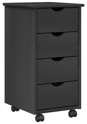 Produktbild von vidaXL Rollschrank Mit Rad Grau 34 x 39 x 65,5 cm Massivholz Kiefer