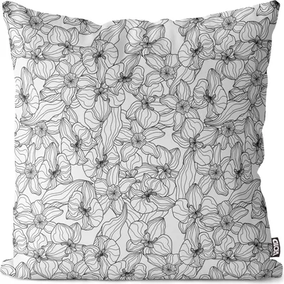 Produktbild von VOID Orchideen Grafik Blumenmuster Blumen Kissenbezug Kissenhülle dekoration wasserfest Outdoor Garten Kissen bezug deko