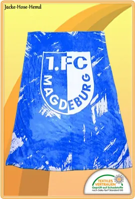 Produktbild von Decke 1.FC Magdeburg Kuscheldecke Fleecedecke Blau Weiß Logo Gr: 150x200 cm