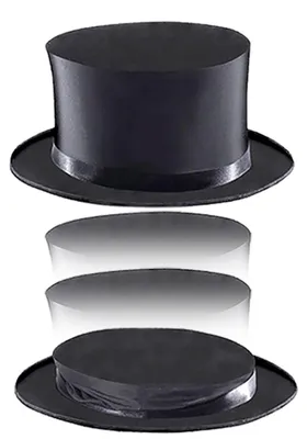 Produktbild von Klappbarer Zylinder Schwarz Damen Herren Gr. 58/59 Chapeau Claque Klappzylinder Hut