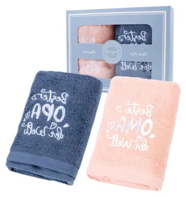 Produktbild von Geschenk für Großeltern: Besticktes Handtuch 35 x 75 cm