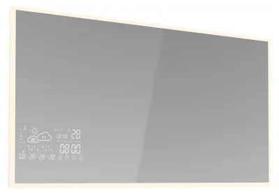 Obrázek produktu pro Infrazářič Blumfeldt 600 W – nástěnný, Smart Mirror s LED displejem, IP44 pro koupelny, ovládání pomocí aplikace, ochrana proti přehřátí, infračervené nástěnné vytápění, 12–15 m²