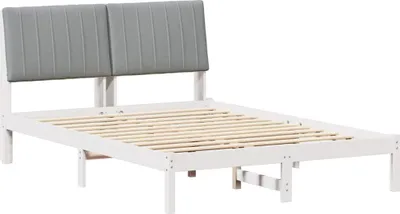 Obrázek produktu pro vidaXL Rám postele s čelem bílý 135 x 190 cm z masivního borovicového dřeva