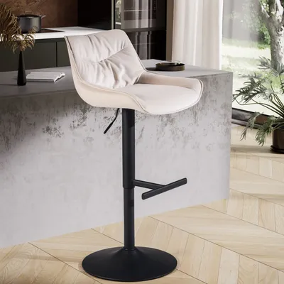 Produktbild von Barhocker FineBuy Küchenhocker Samt Hocker Bistrohocker Drehbar Barstuhl Modern