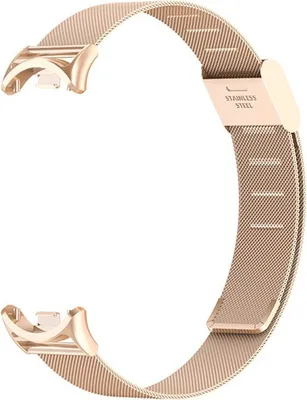 Produktbild von INF Metallarmband für Xiaomi Mi Band 8/9/10 - Federsteg Design Roségold