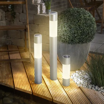 Produktbild von esotec Moderne Solar Standleuchten Pole Light im 3er-Set wetterfest 102618