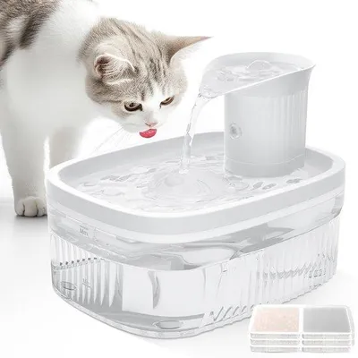 Obrázok produktu pre Tichá napájačka pre zvieratá s pohybovým senzorom, 3 stupne, 2,5 l, biela