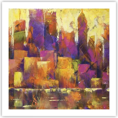 Produktbild von Poster - Poster ohne Rahmen - Abstraktion Stadt Wolkenkratzer - 60x60 cm - Wand Bild - Wanddeko - Wandbilder - Kunstposter - Wandposter - Bilder - Kunstdruck - Wandbild - P2XAC60x60-4294