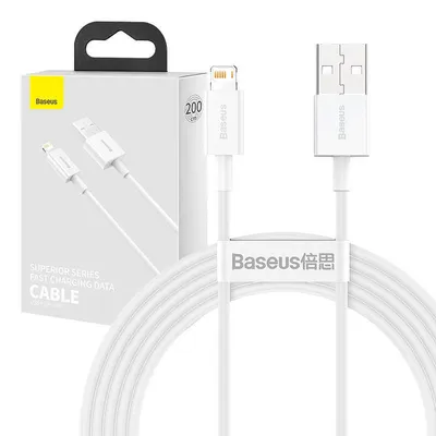 Produktbild von Baseus CALYS-C02, 2 m, USB A, Lightning, Männlich, Männlich, Weiß