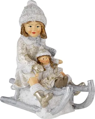 Zdjęcie produktu dla Clayre & Eef Figurka Dziecko 10x5x10 cm Biały Szary Plastik