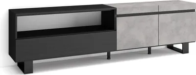 Image de COZY Meuble TV, Banc Télé, 200x35x57cm, Pour les TV jusqu'à 80", Ciment