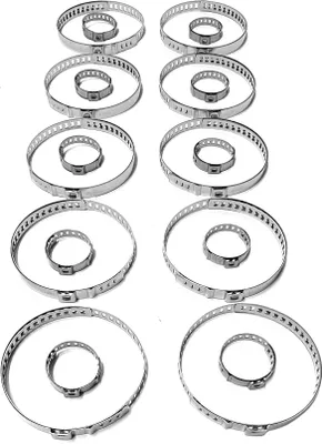 Produktbild von 20 x Schlauchschellen Ohr Schlauchklemmen Set EDELSTAHL (VA2) 21-45mm + 64-122mm