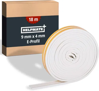 Immagine prodotto di Guarnizione a profilo E, 9 x 4 mm, 18 metri, per profili da 2 a 3,5 mm