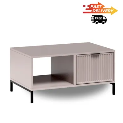 Produktbild von Moderner Couchtisch Kaschmir mit Stauraum – Lexi 6 mit Metallbeinen