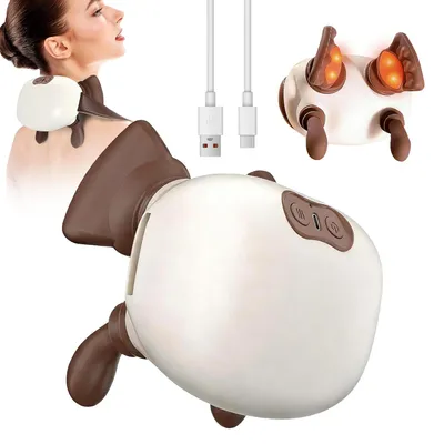 Produktbild von Nackenmassagegerät Elektrisch - 4D Bionische Shiatsu Massagegerät - Nacken- & Rückenmassagegerät mit Wärme - Für Nacken, Schultern, Rücken